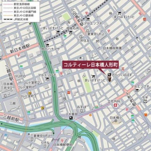 コルティーレ日本橋人形町 10階の地図 1