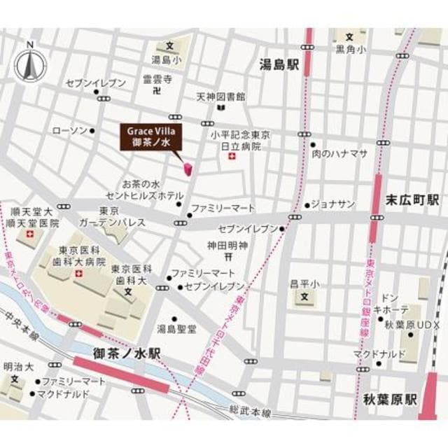 Ｇｒａｃｅ　Ｖｉｌｌａ　御茶ノ水 3階の地図 1