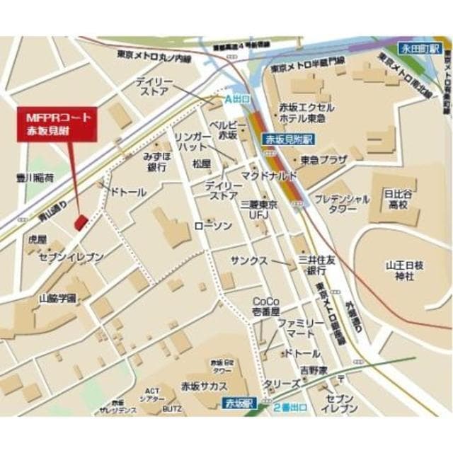 ＭＦＰＲコート赤坂見附 7階の地図 1