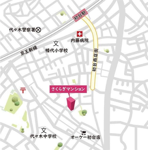 さくらクレール代々木公園 4階の地図 1