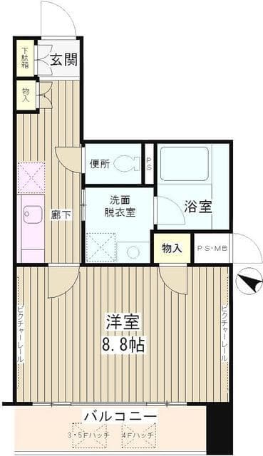 クロスフォート砧 402の間取り 1