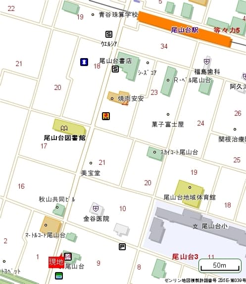 ジョイ尾山台 3階の地図 1