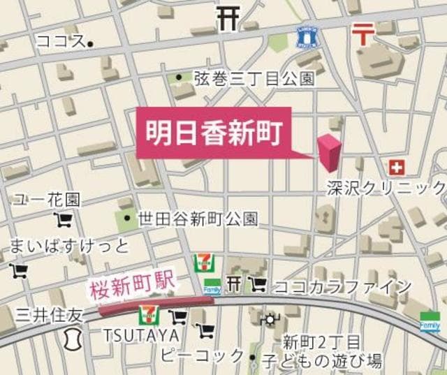 明日香新町 1階の地図 1