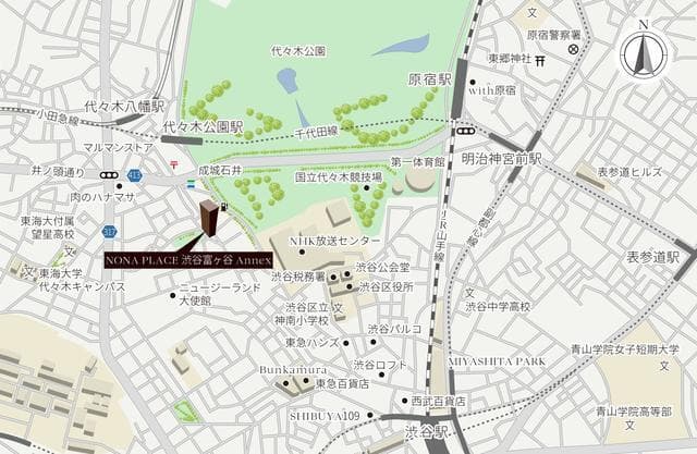 ＮＯＮＡ　ＰＬＡＣＥ渋谷富ヶ谷Ａｎｎｅｘ 304の地図 1