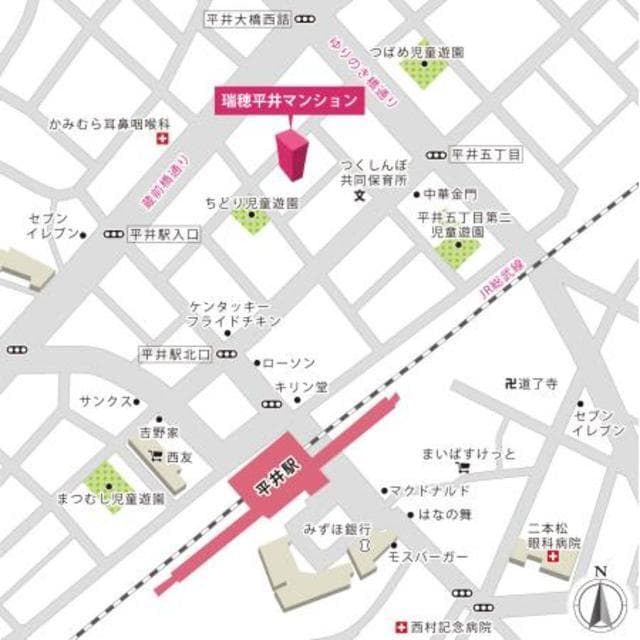 瑞穂平井マンション 7階の地図 1