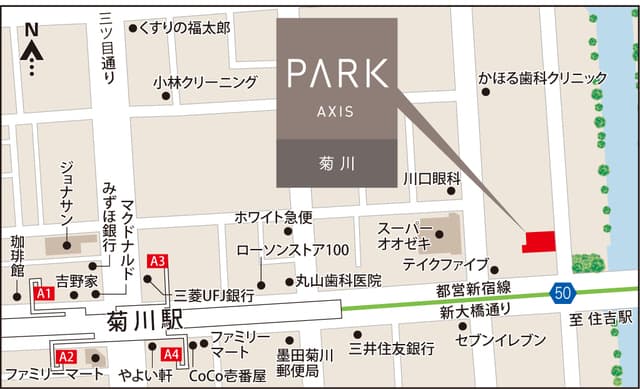 パークアクシス菊川 6階の地図 1