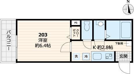 ラ　メゾン　リオン 2階の間取り 1