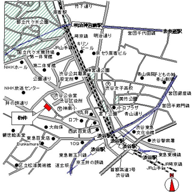 パークアクシス渋谷神南 2階の地図 1
