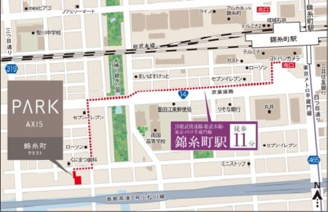 パークアクシス錦糸町ＷＥＳＴ 9階の地図 1