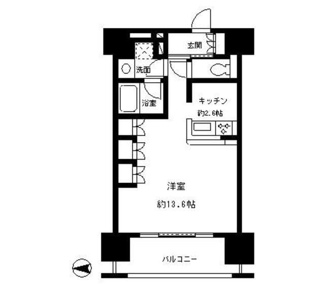 パークキューブ東品川 218の間取り 1