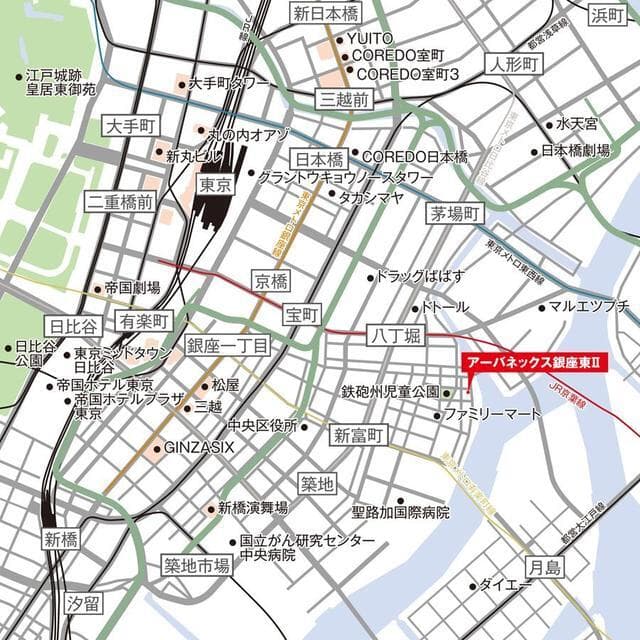 アーバネックス銀座東II 8階の地図 1