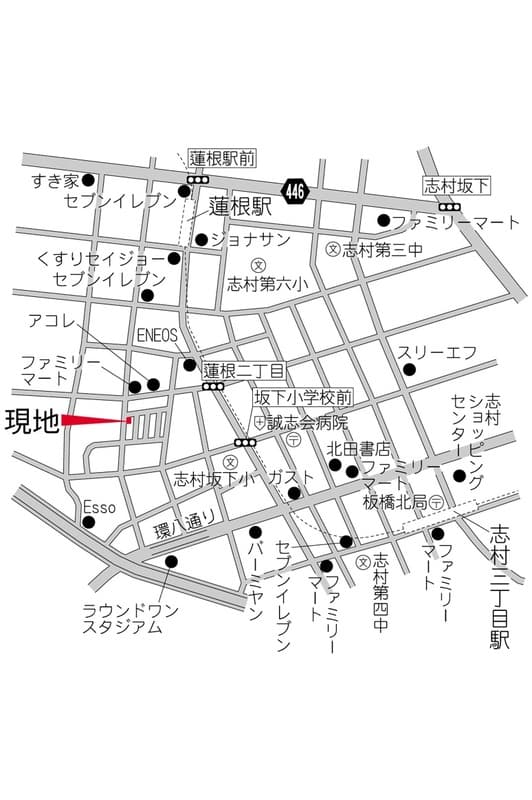 ＬｉｖｅＣａｓａ　Ｉｔａｂａｓhi　Hasune 3階の地図 1