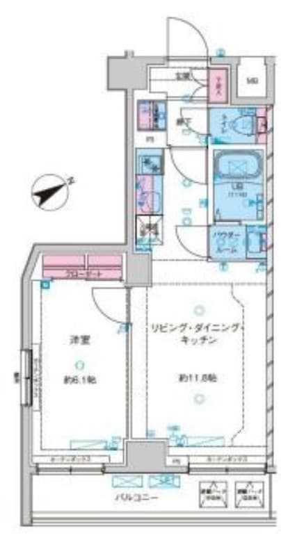 ジェノヴィア鐘ヶ淵 9階の間取り 1