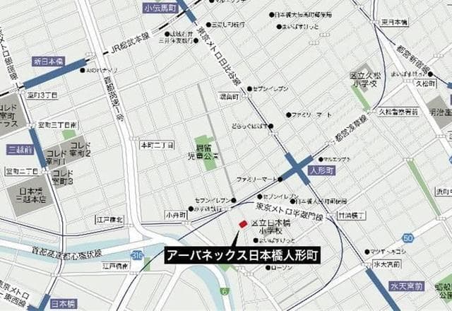 アーバネックス日本橋人形町 1001の地図 1