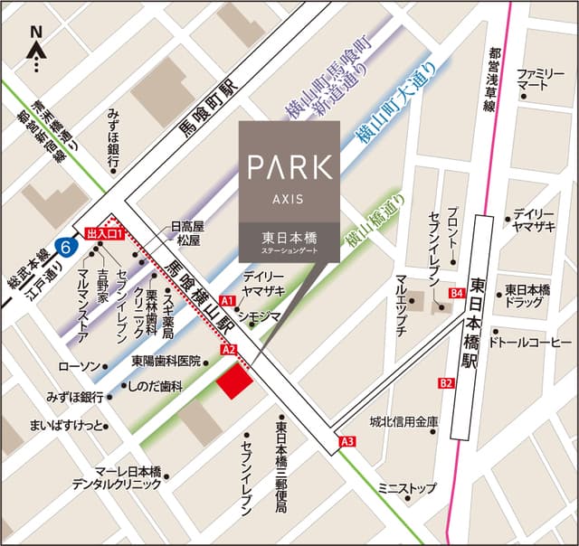 パークアクシス東日本橋ステーションゲート 1204の地図 1