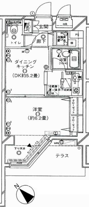 クレストフォルム月島セントラルコート 1階の間取り 1