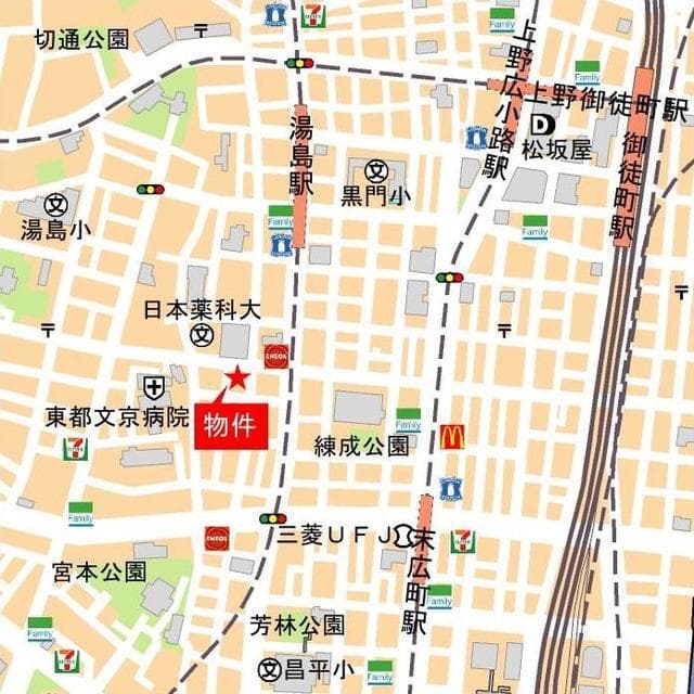 ルフォンプログレ文京湯島 10階の地図 1