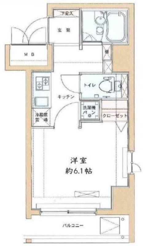 ドルチェ月島弐番館 4階の間取り 1