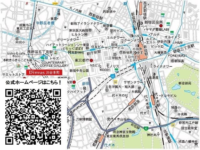 ディームス渋谷本町 5階の地図 1