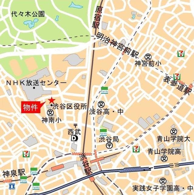 パークコート渋谷ザタワー 36階の地図 1
