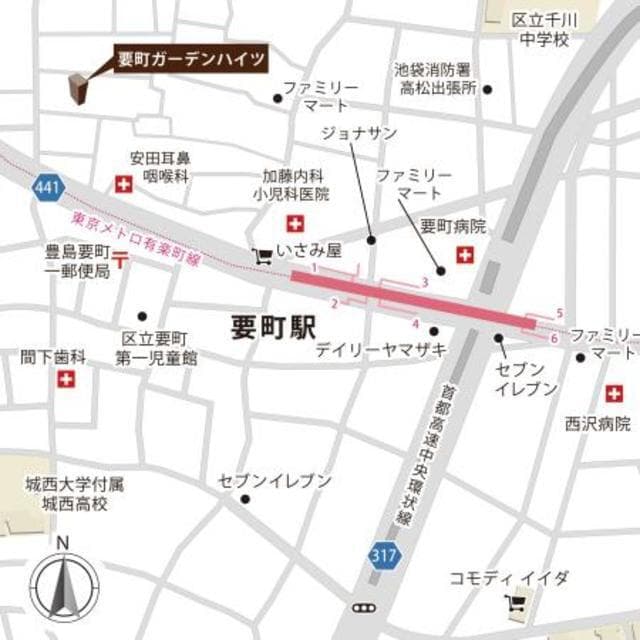 要町ガーデンハイツ 2階の地図 1