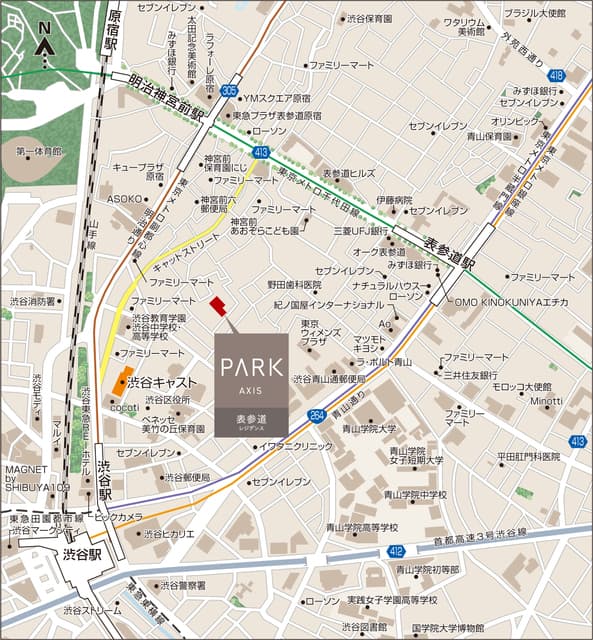 パークアクシス表参道レジデンス 204の地図 1