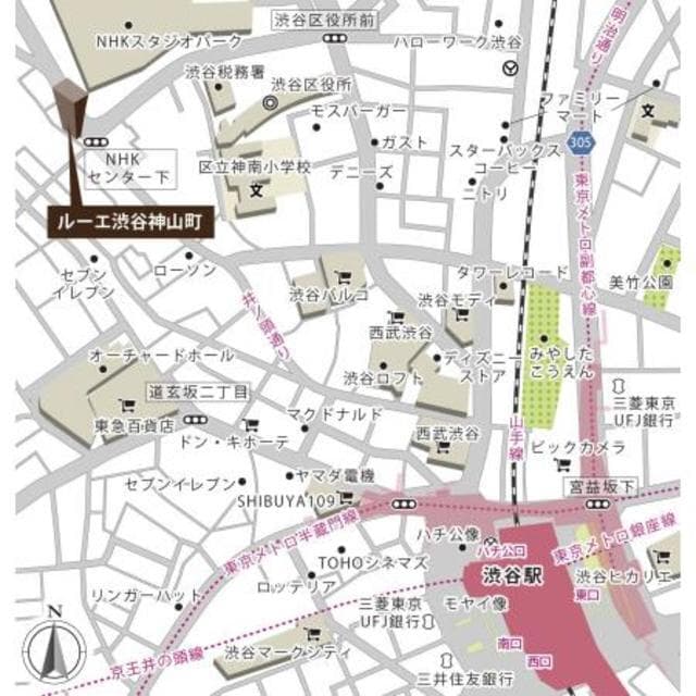 ルーエ渋谷神山町 8階の地図 1