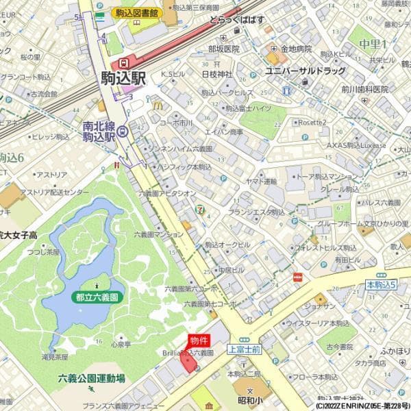 Ｂｒｉｌｌｉａ駒込六義園 4階の地図 1