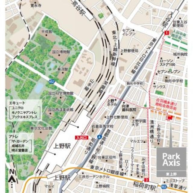 パークアクシス東上野 5階の地図 1