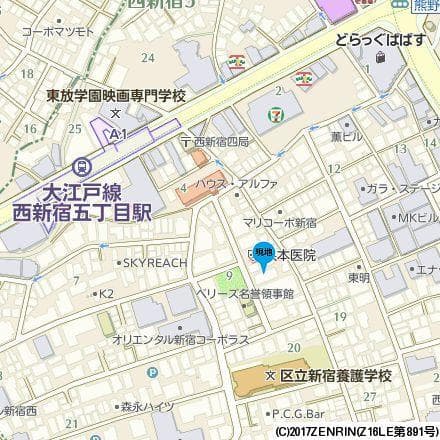 ＣＩＴＹ　ＳＰＩＲＥ　西新宿 地下1階の地図 1