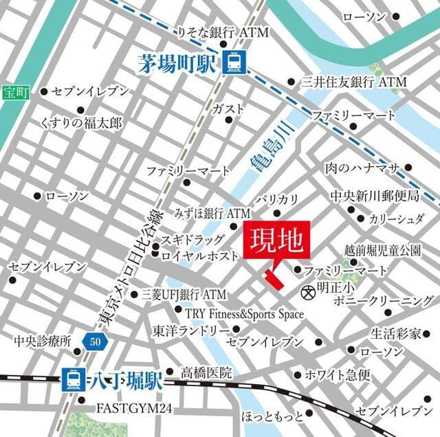 ザ・グランクラッセ日本橋イースト 11階の地図 1