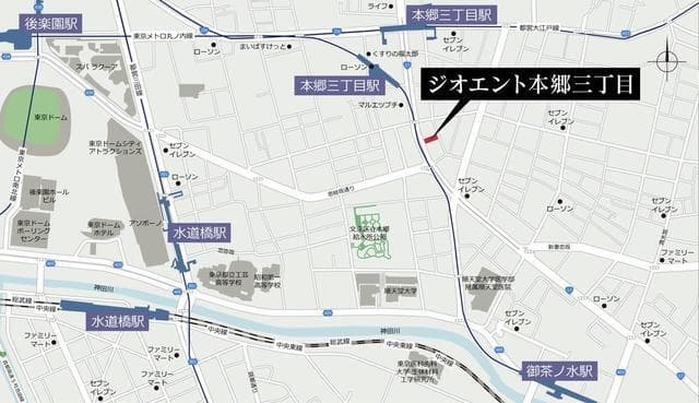 ジオエント本郷三丁目 7階の地図 1