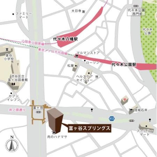 富ヶ谷スプリングス 1202の地図 1