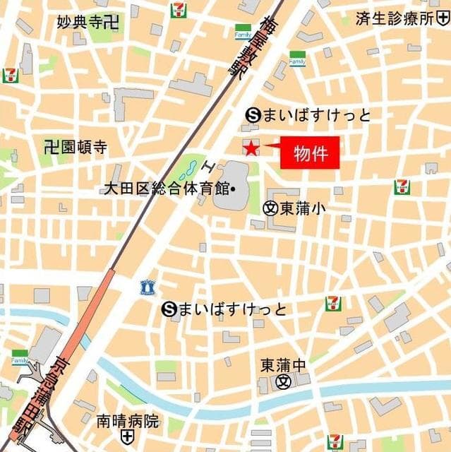 パークアクシス東蒲田 5階の地図 1