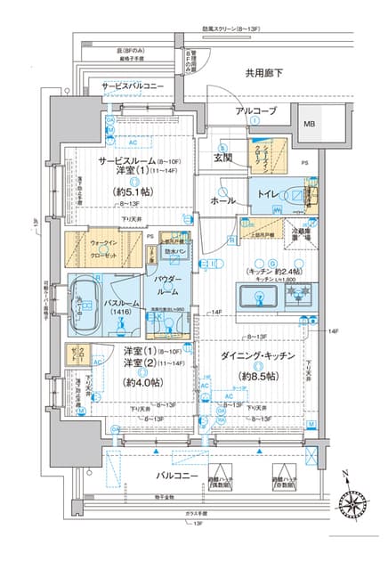 ディームス品川南大井 1001の間取り 1