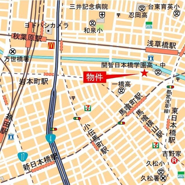 バウスフラッツ日本橋馬喰町 404の地図 1