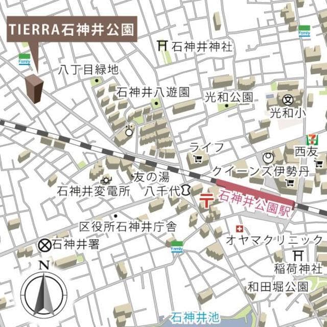 ＴＩＥＲＲＡ石神井公園 3階の地図 1