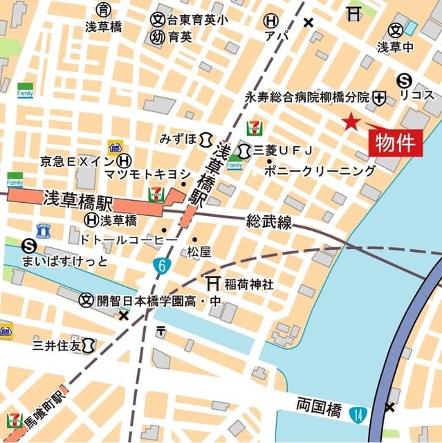 ミリアレジデンス浅草橋II 5階の地図 1