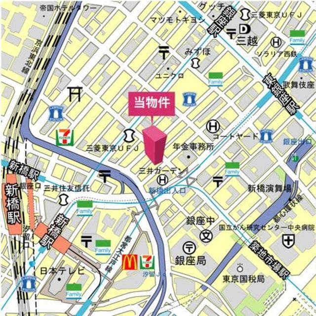 ＩＳ銀座レジデンス 12階の地図 1