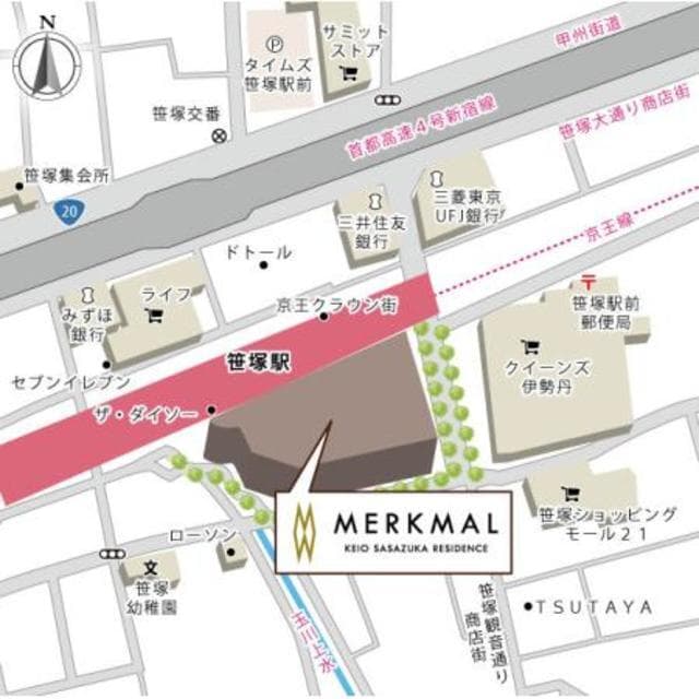 メルクマール京王笹塚レジデンス 18階の地図 1