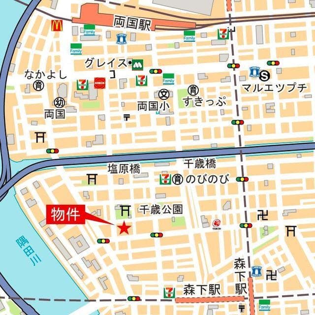 リビオメゾン新大橋 4階の地図 1