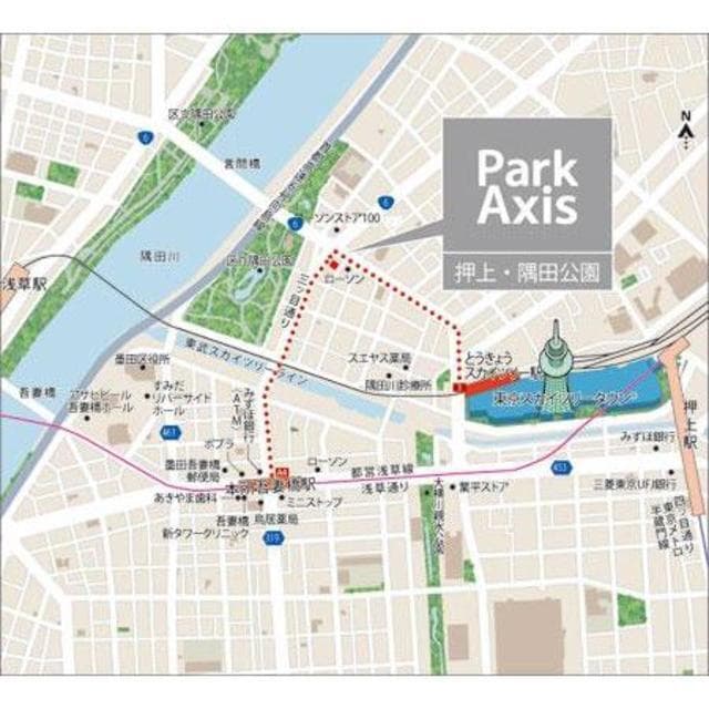 パークアクシス押上・隅田公園 10階の地図 1