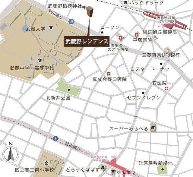 武蔵野レジデンス 303の地図 1