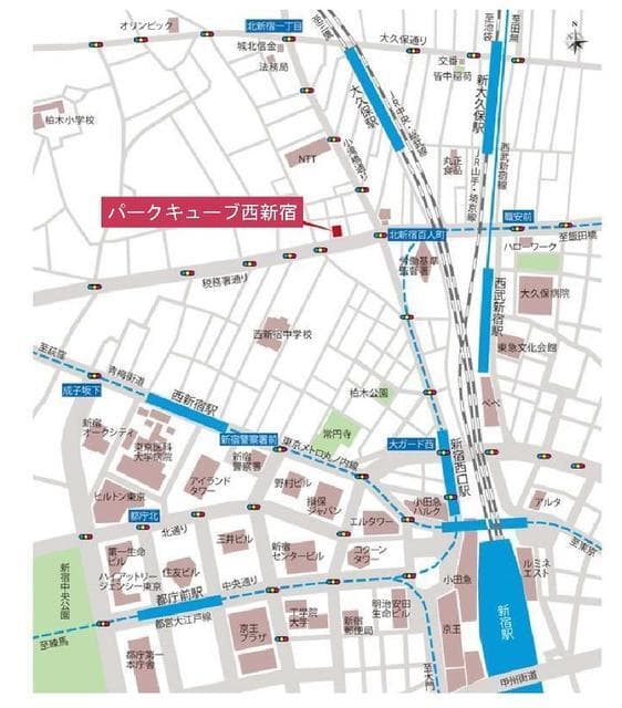 パークキューブ西新宿 705の地図 1