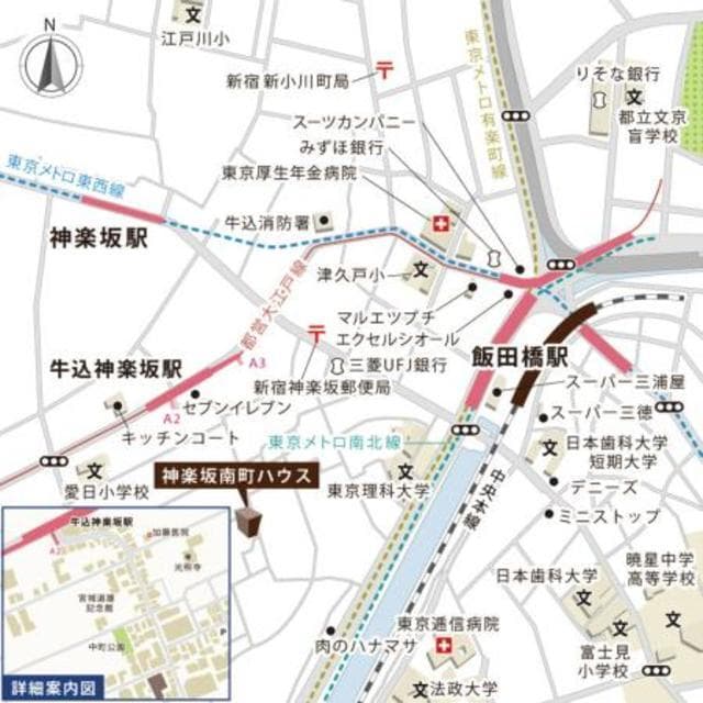 神楽坂南町ハウス 3階の地図 1