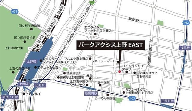 パークアクシス上野ＥＡＳＴ 4階の地図 1
