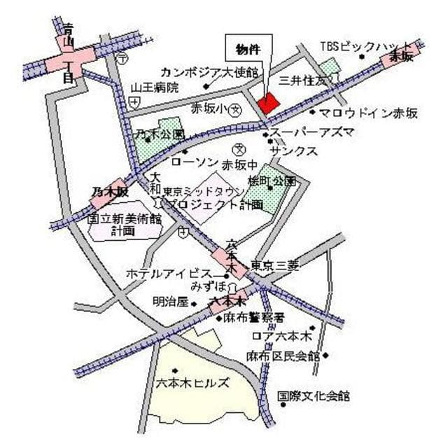 パークルージュ赤坂檜町 1104の地図 1