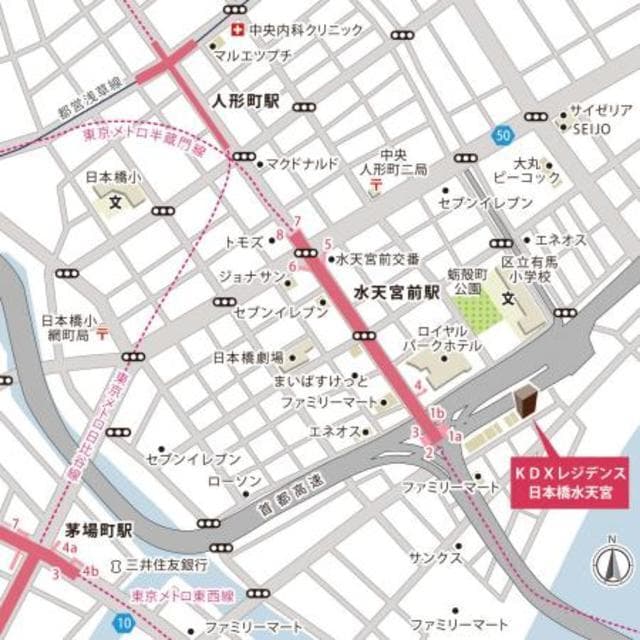 ＫＤＸレジデンス日本橋水天宮 6階の地図 1