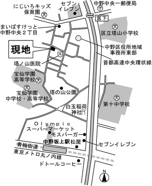LAPiS中野坂上Ⅱ 4階の地図 1