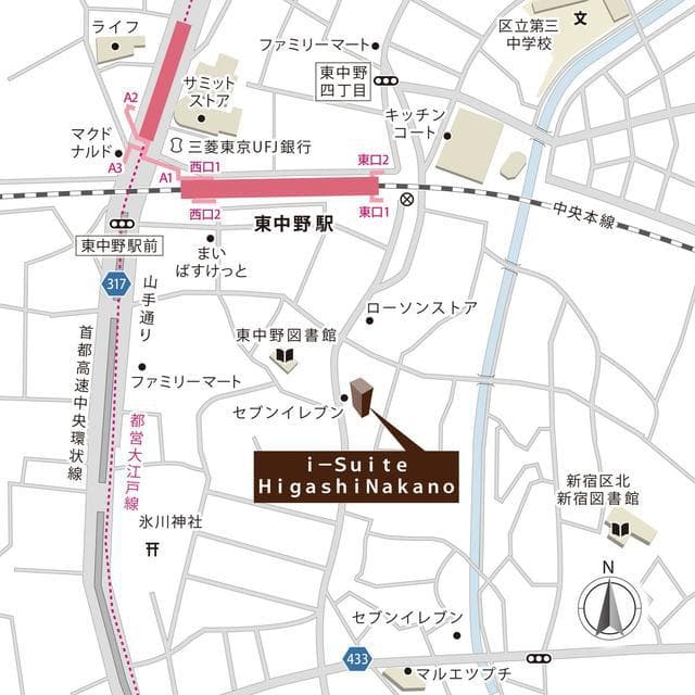 i-Suite HigashiNakano 8階の地図 1